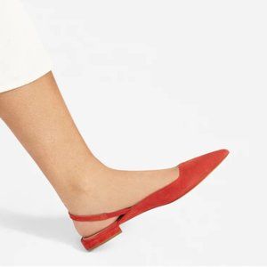 Everlane Red Pointed Slingback Flats